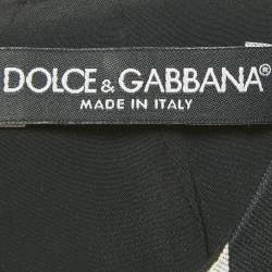 Pre Owned Dolce & Gabbana Black/Grey Striped Cotton Blend Mini Dress XS