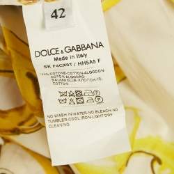 Pre Owned Dolce & Gabbana Yellow Majolica Print Cotton Maxi Skirt M