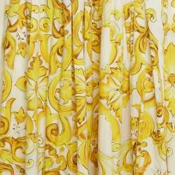 Pre Owned Dolce & Gabbana Yellow Majolica Print Cotton Maxi Skirt M