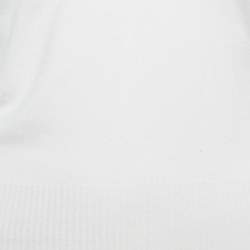 Pre Owned Dolce & Gabbana White Knit V-Neck Crop Sweatshirt S