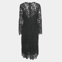 Pre Owned  Dolce & Gabbana Black Lace Midi Dress XL