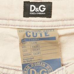 Pre Owned Dolce & Gabbana Pink Denim Low Skinny Jeans S Waist 26"
