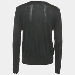 Pre Owned كاردين جيرسيه دولتشي أند غابانا جاكار زهور أسود قطن كبير