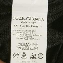 Pre Owned كاردين جيرسيه دولتشي أند غابانا جاكار زهور أسود قطن كبير