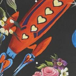 مملوكة مسبقًا Dolce & Gabbana Black Printed Silk Midi Dress XS