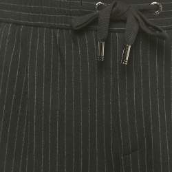 Pre Owned Dolce & Gabbana Black Pinstripe Jersey Jogger Pants L