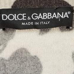 Pre Owned Dolce & Gabbana Beige Floral Wool Blend Jumper M