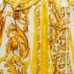 Pre Owned Dolce & Gabbana Yellow Majolica Print Cotton Maxi Dress XL
