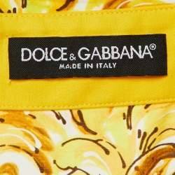 Pre Owned Dolce & Gabbana Yellow Majolica Print Cotton Maxi Dress XL