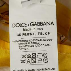 Pre Owned Dolce & Gabbana Yellow Majolica Print Cotton Maxi Dress XL
