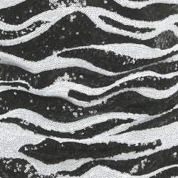 Pre Owned Dolce & Gabbana Monochrome Zebra Pattern Sequinned Mini Dress M