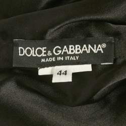 Pre Owned Dolce & Gabbana Monochrome Zebra Pattern Sequinned Mini Dress M