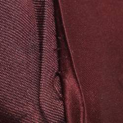 Pre Owned Dolce & Gabbana Burgundy Satin and Leather Tube Midi Dress M