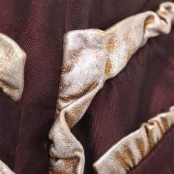 Pre Owned Dolce & Gabbana Burgundy Satin and Leather Tube Midi Dress M