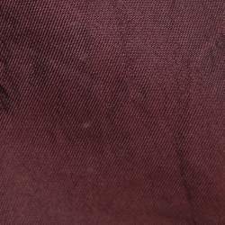 Pre Owned Dolce & Gabbana Burgundy Satin and Leather Tube Midi Dress M