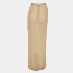 Pre Owned Dolce & Gabbana Beige Chiffon Maxi Skirt M