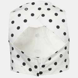 Pre Owned Dolce & Gabbana White Polka Dots Print Cotton Crop Top M