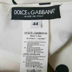Pre Owned Dolce & Gabbana White Polka Dots Print Cotton Crop Top M