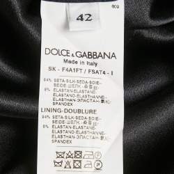 Pre Owned Dolce & Gabbana Black Floral Print Silk Midi Skirt M
