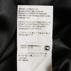 Pre Owned Dolce & Gabbana Black Floral Print Silk Midi Skirt M