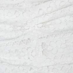 Pre Owned Dolce & Gabbana White Lace Ruched Sleeveless Mini Dress M