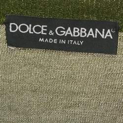 Pre Owned Dolce & Gabbana Olive Green Wool Blend Cardigan M