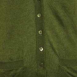 Pre Owned Dolce & Gabbana Olive Green Wool Blend Cardigan M