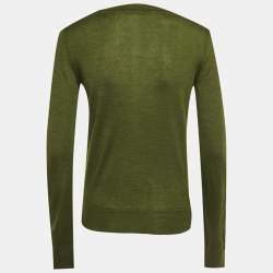 Pre Owned Dolce & Gabbana Olive Green Wool Blend Cardigan M
