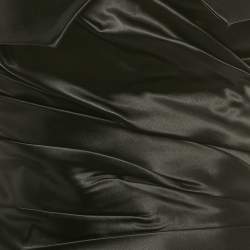 Pre Owned Dolce & Gabbana Black Satin Ruched Strapless Corset Top S