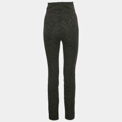 Pre Owned Dolce & Gabbana Black Side Trim Jacquard Trousers M