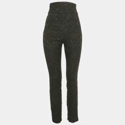 Pre Owned Dolce & Gabbana Black Side Trim Jacquard Trousers M