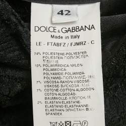 Pre Owned Dolce & Gabbana Black Side Trim Jacquard Trousers M