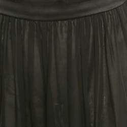 Pre Owned Dolce & Gabbana Black Cotton Belt Detail Flared Midi Dress M