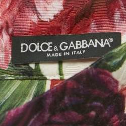 Pre Owned Dolce & Gabbana Multicolor Floral Print Jacquard Pleated Mini Skirt S