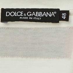 Pre Owned Dolce & Gabbana White D&G Floral Print Cotton Crew Neck T-Shirt L