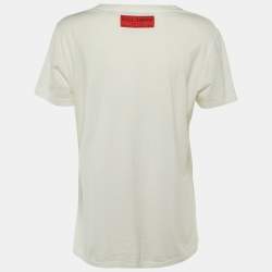 Pre Owned Dolce & Gabbana White D&G Floral Print Cotton Crew Neck T-Shirt L