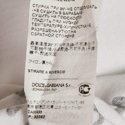 Pre Owned Dolce & Gabbana White #DG Print Jersey Tank Top XS