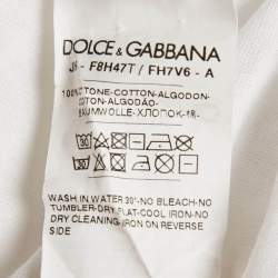 Pre Owned Dolce & Gabbana White #DG Print Jersey Tank Top XS