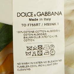 Pre Owned Dolce & Gabbana Yellow Rose Print Cotton Crop Top and Shorts Set XS