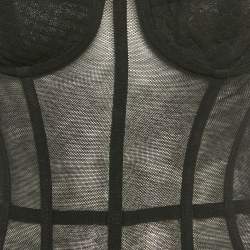 مملوكة مسبقًا Dolce & Gabbana Black Stretch Mesh Sheer Corset Top S