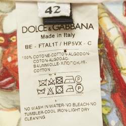Pre Owned Dolce & Gabbana Multicolor Carreto Print Cotton Shorts M