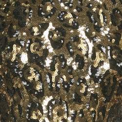 Pre Owned Dolce & Gabbana Gold/Black Sequin Mini Dress S