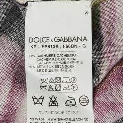 Pre Owned Dolce & Gabbana Black Floral Print Cashmere & Silk Jumper M