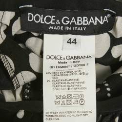 Pre Owned Dolce & Gabbana Black/White Polka Dot Print Silk Halter Neck Maxi Dress M
