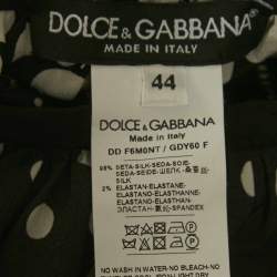 Pre Owned Dolce & Gabbana Black/White Polka Dot Print Silk Halter Neck Maxi Dress M