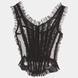 مملوكة مسبقًا Dolce and Gabbana Black Mesh Sheer Corset Top XS