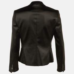 Pre Owned Dolce & Gabbana Black Satin Single Breasted Blazer M