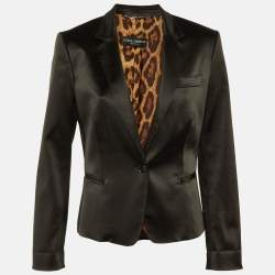 Pre Owned Dolce & Gabbana Black Satin Single Breasted Blazer M