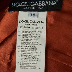 Pre Owned Dolce & Gabbana Burnt Orange Lace Mini Dress S