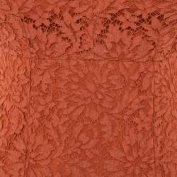 Pre Owned Dolce & Gabbana Burnt Orange Lace Mini Dress S